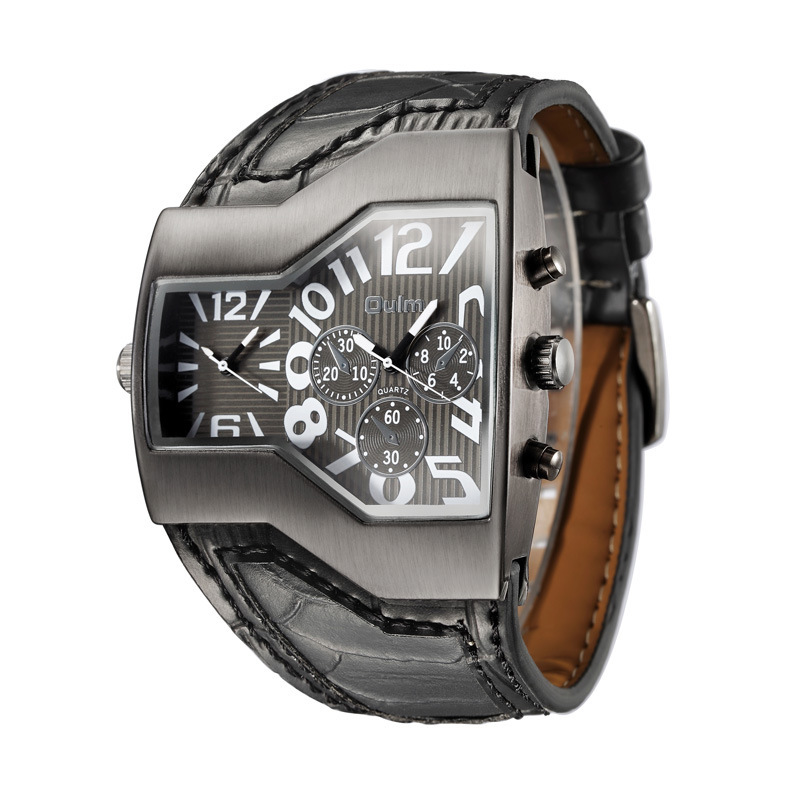 Sports Watch Waterproof 10 M Never Fade For Men SIZE 52X46 mm Thickness 10 mm Cowhide strap High Quality Quartz Movement Tempered Glass Mirror Watch 0
