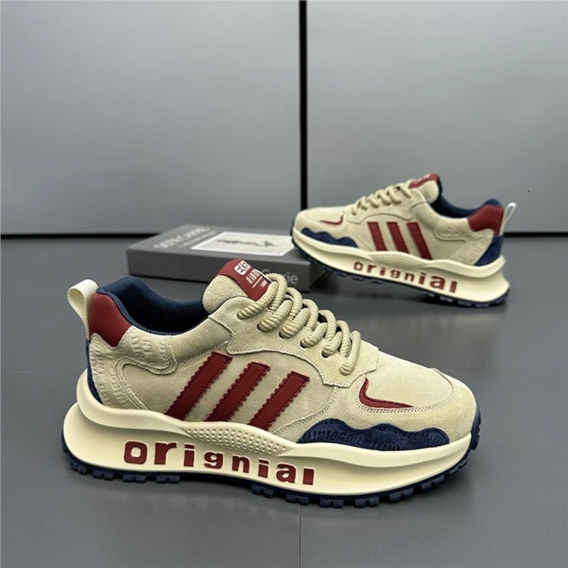 Three Bars Dad Men's 2024 Autumn and Winter New Comfort Versatile Tiktok Kwai Casual Shoes