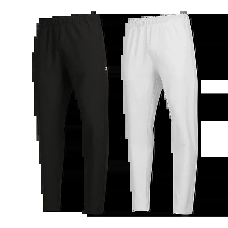 Breathable Loose Running Pants Men Autumn Winter Sport Training Gym Sportswear Elastic Waterproof Outdoor Zip Pocket Sweatpant 241104