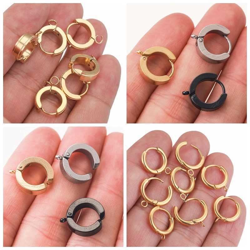 10 pieces of gold stainless steel earrings with hooks and circular earring posts used for DIY earring making and jewelry accessories X241106
