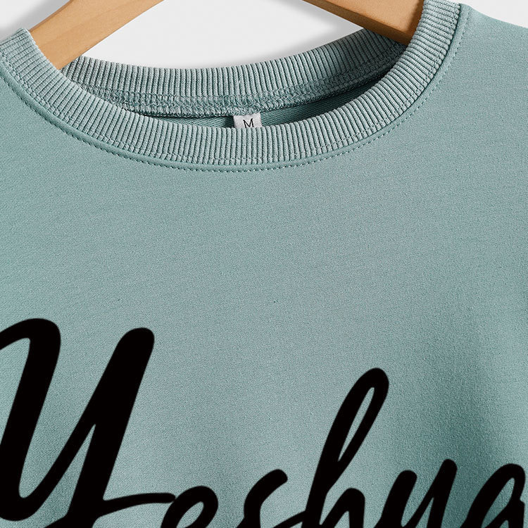 Yeshua the same fashionable round neck pullover top casual loose autumn womens hoodie