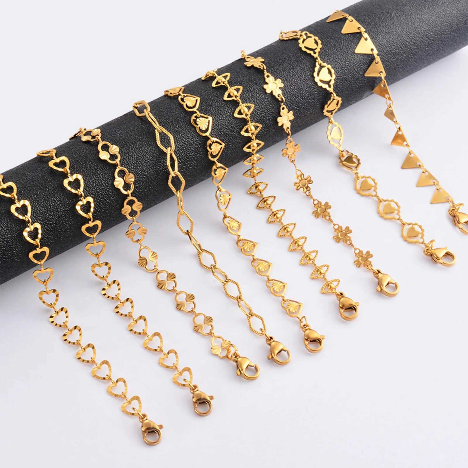 304 stainless steel handmade Geely chain bracelet suitable for warm jewelry 18k gold daily accessories 18cm long 1 piece X241106