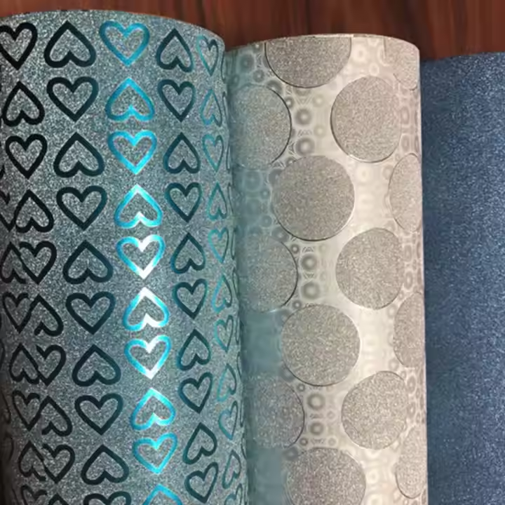 Factory Direct Supply Jumbo Roll Pp With Adhesive Glitter Film High Quality Gold For Printing And Packing Self Prices
