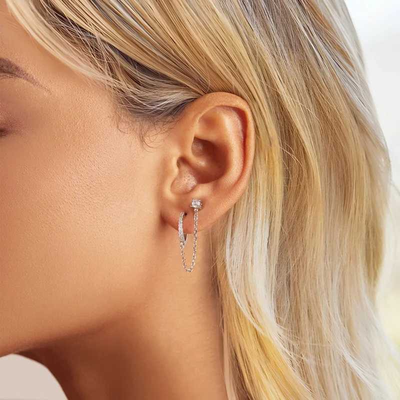 14K earrings pendant chains bracelets charming jewelry wedding 925 for girls luxurious high-quality fashionable zircon gold stud gift plated pattern X