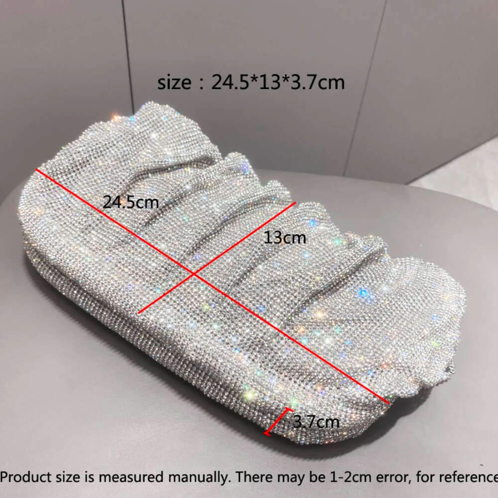 Shining Handle Rhies Evening Dress Handbag New Folding Wallet and Handbag Designer Wedding Party High Quality