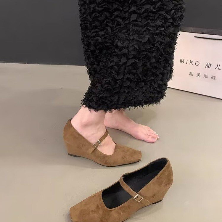 Chic Sen Women's Leather High-Heeled Mary Janes - Versatile Shoe Design for 2024 Seasonal Outfits