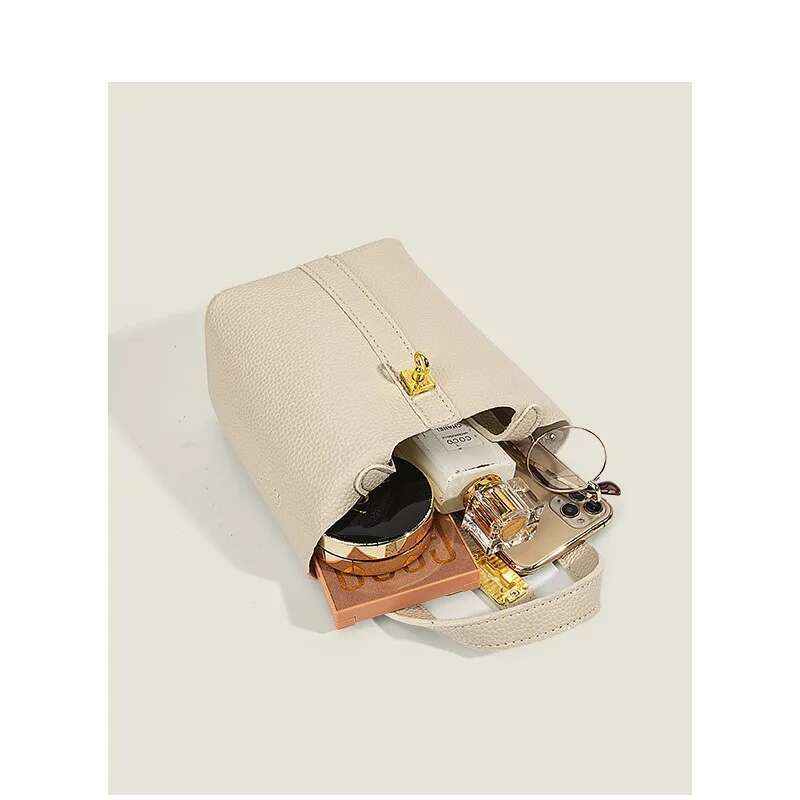 Designer Bag High-Grade Bag New Fashion Scarf Handbag Bucket Bag Texture Joker Shoulder Messenger Bag French