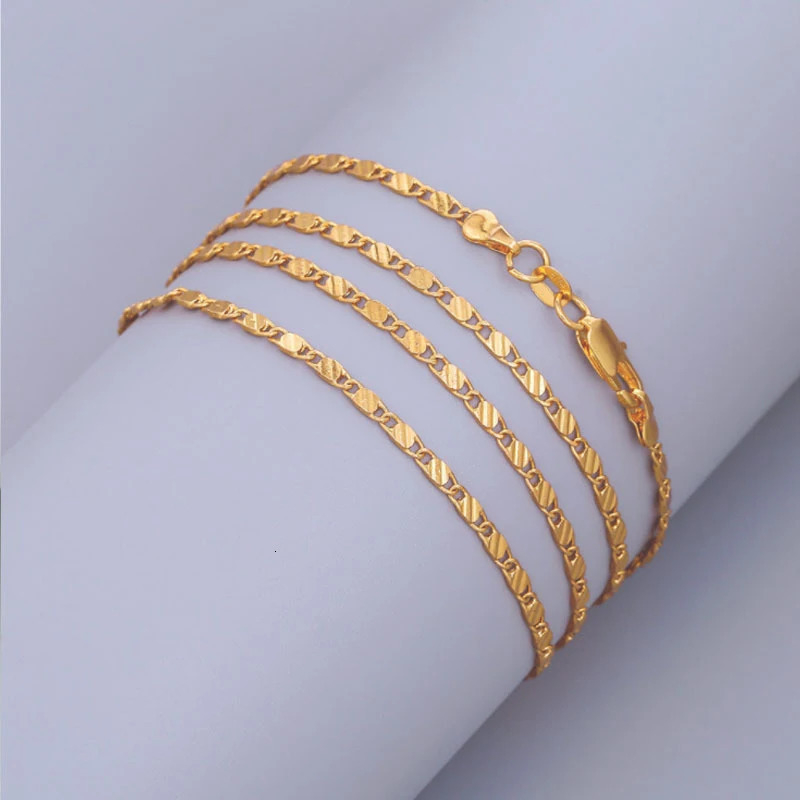 Exquisite and fashionable gold-plated necklace for women and men size 16-30 inches jewelry chain gift 241106