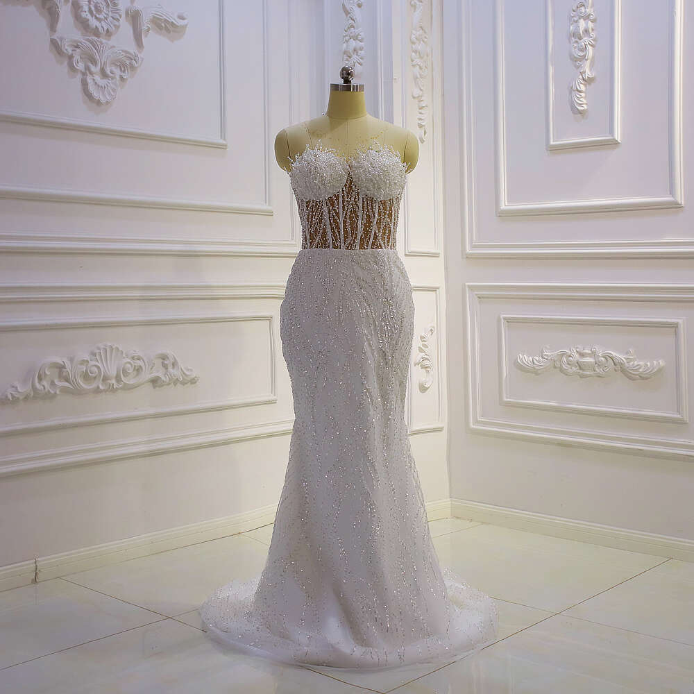 Amanda Novias Velo Sweetheart Sleeveless Nude Top 2 In 1 Mermaid Wedding Dress