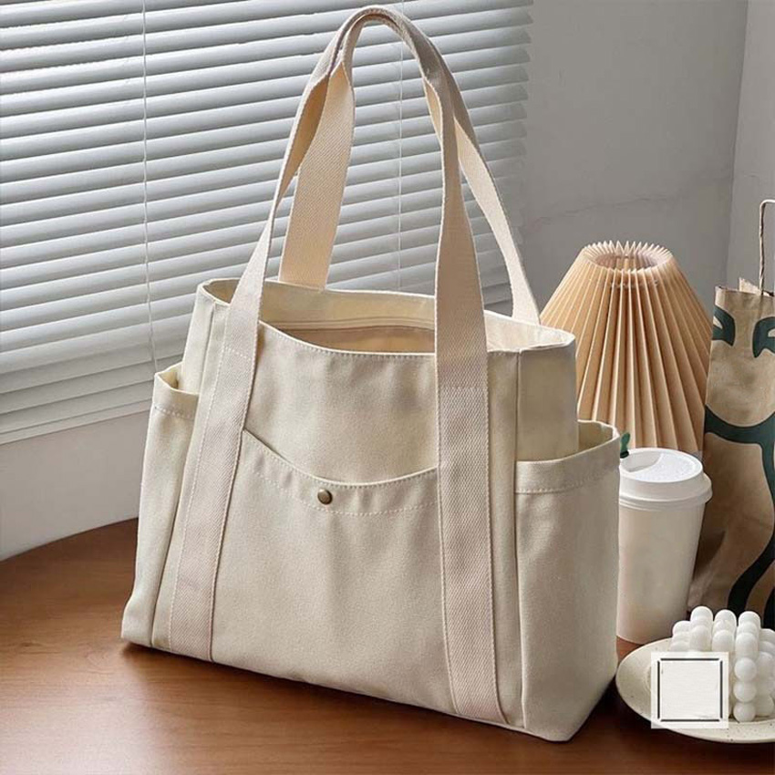 Large Capacity Canvas Tote Bags for Work Commuting Carrying Bag College Style Student Outfit Book Shoulder Bag