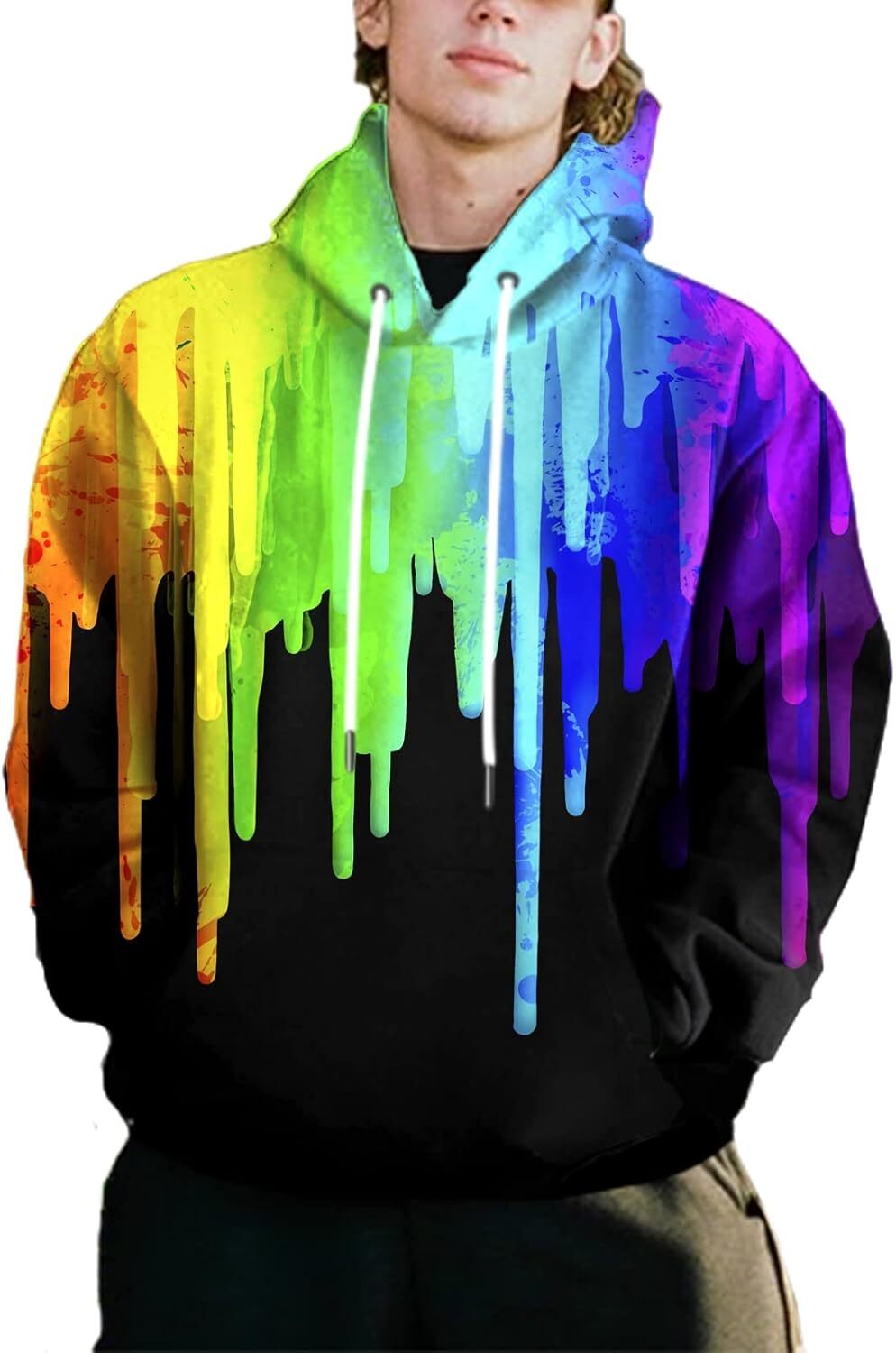 Hoodie for Mens Womens color Unisex Novelty 3D Printed Hoodies Long Sleeve Sweatshirts for Men Women with Big Pockets Graphic Hoodies sweatshirt Pullo