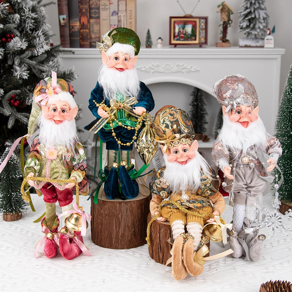 selling Christmas doll elf pendant decoration with smiling face like Mark Robert stuffed with elf plush toys Christmas tree decoration 241105