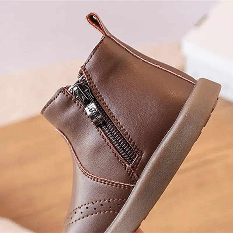 spring and summer womens shoes leather childrens ankle boots rubber soles baby shoes fashionable little girls boots 15-25 241106