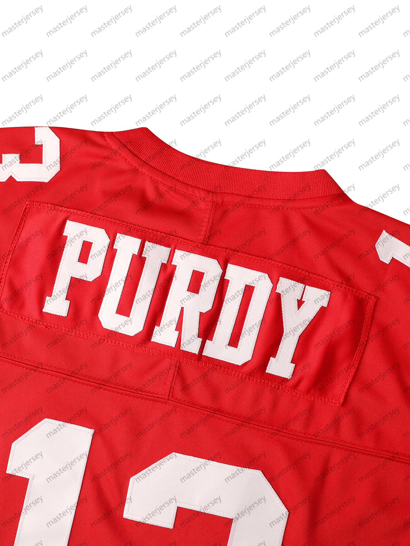 #13 PURDY Comfy V-Neck Football Jerseys Men Mesh Embroidery for Training and Competition Breathable Moisture-Wicking Short Sleeve Top for Active jerse