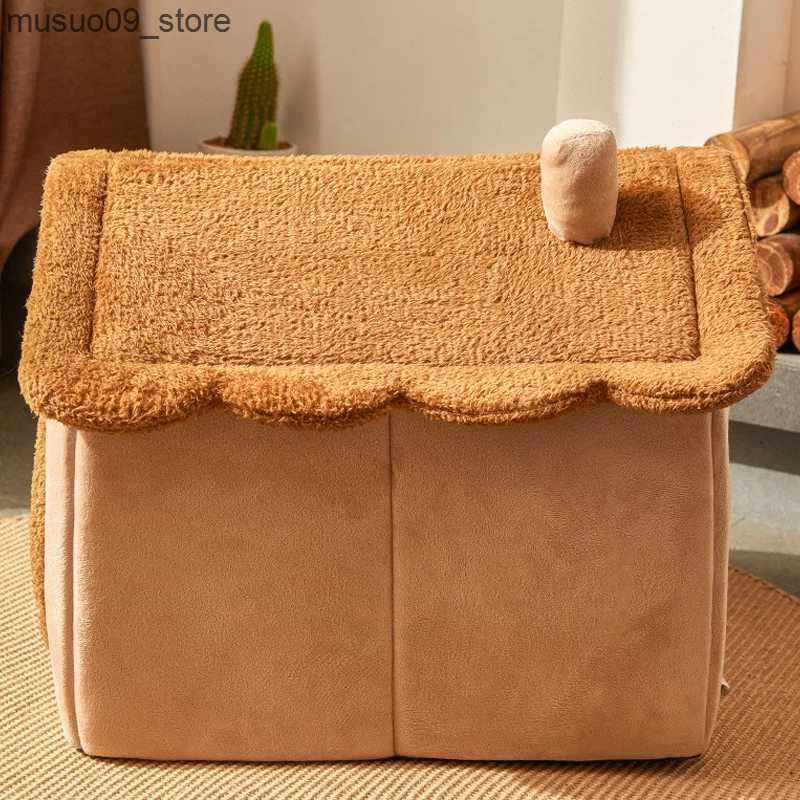 kennels pens Foldable Dog House Winter Warm Plush Pet Sleep Nest Detachable Pet Sofa Mat Portable Dog House Pet Supplies L240910