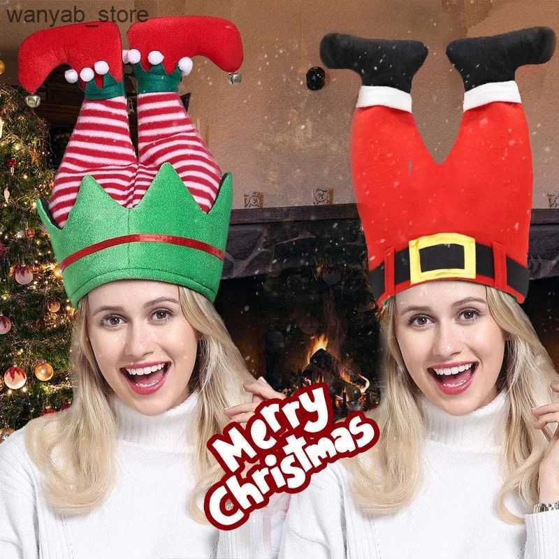 Wide Brim Hats Bucket Hats Interesting Christmas Hats Large Cartoon Santa Claus Joker Lower Body Doll Hats Funny Decorative Christmas Hats L240910