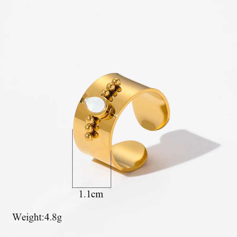 EILIECK 316L stainless steel gold retro cufflinks suitable for warm girls new non fading adjustable ring jewelry gift X241106