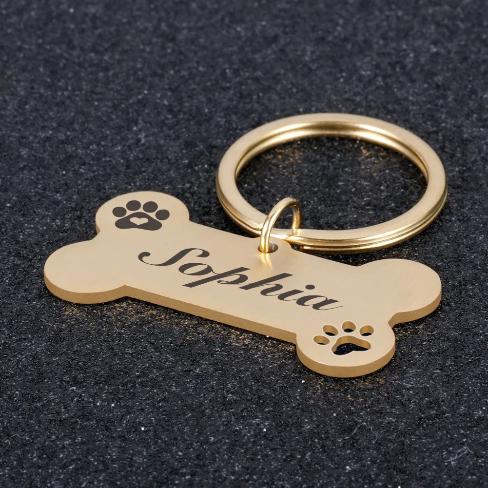 Personalized Dog Collar Address ID Tags for Dogs Medal with Engraving Name Customizable Kitten Puppy Accessories Necklace Chain