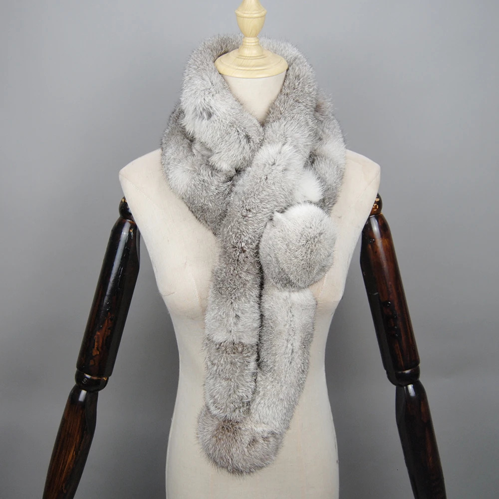 Winter Scarf Natural True Rabbit Fur Warm Scarf Fashionable Soft Plush Thick Snode Scarf Shawl Suitable for Adults Children and Girls 241106