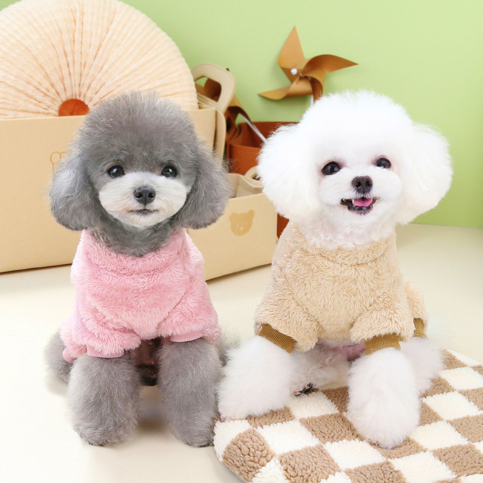 Pet Four Legs Fleece Clothes Dog Apparel Autumn Winter New Style Princess Overalls for Small Sizes Dogs