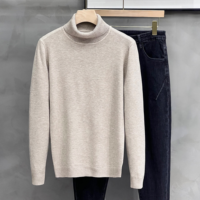 Wholesale 2024 high quality anti pilling fashion Men's fitness high collar winter warm walk out breathy soft sweaters