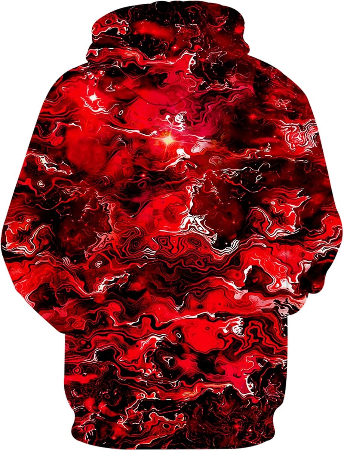 Hoodie for Mens Womens Unisex 3D Printed Hooded Sweatshirt Casual Pullover Hoodie with Big Pockets Graphic Hoodies sweatshirt Pullover Long Sleeve red