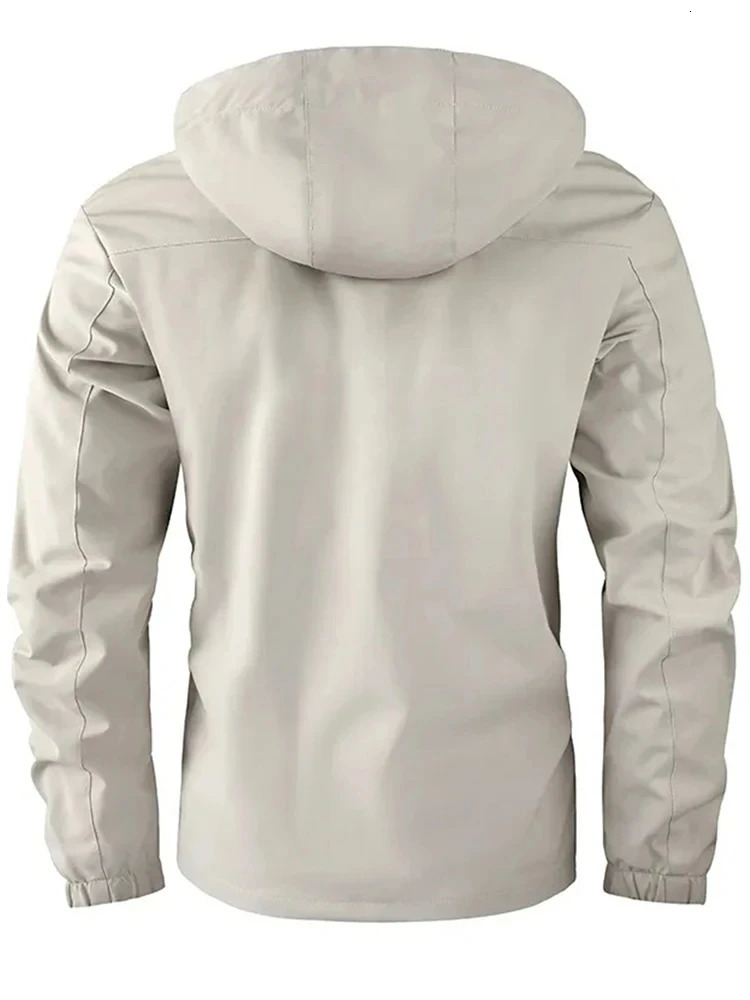 Fashion Mens Casual Windbreaker Jackets Hooded Jacket Man Waterproof Outdoor Soft Shell Winter Coat Clothing Warm Plus Size 241106