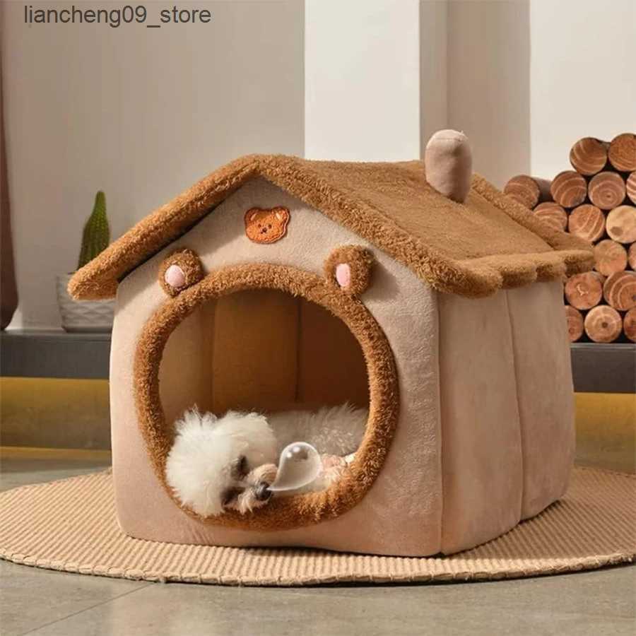 kennels pens Foldable Sleep Pet House Detachable Washable Cat Cube Hidden House Puppy Hole Sofa Pet Bed House L240910