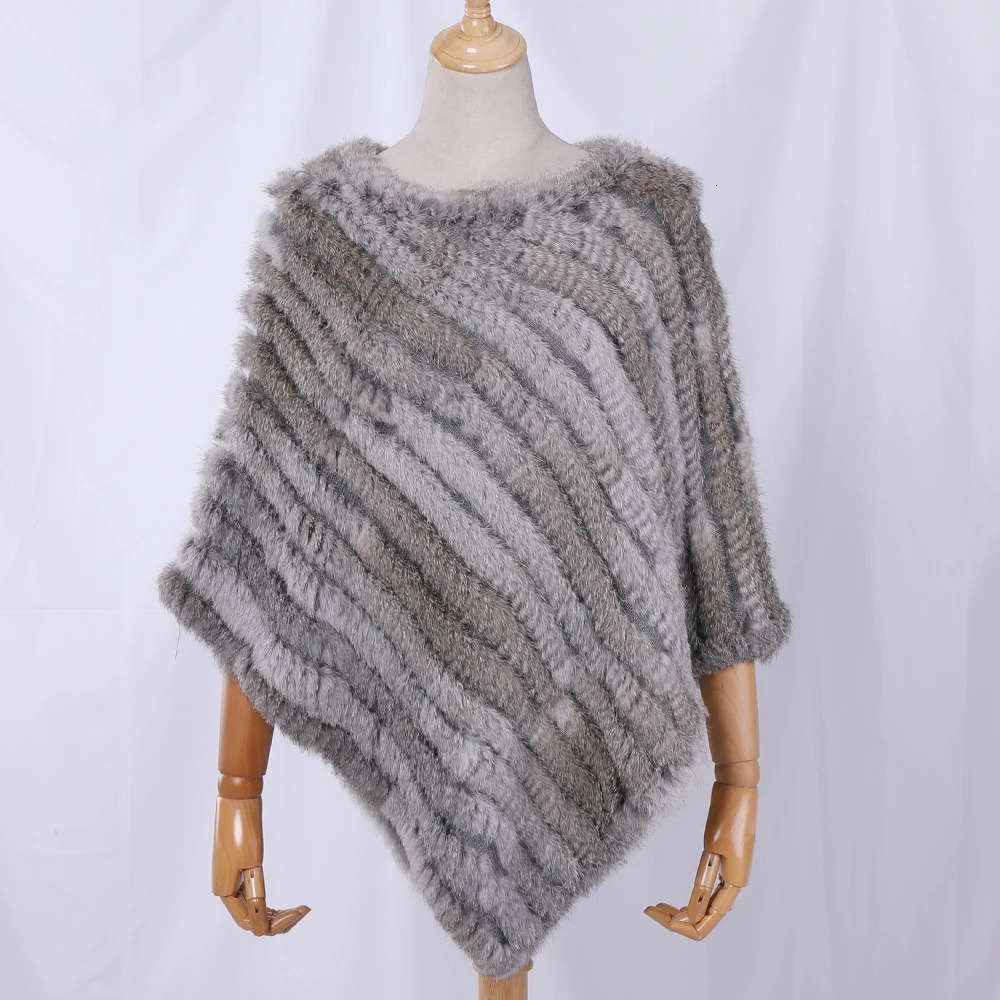 Real rabbit fur knitted natural fur raincoat fashionable wrapped coat shawl womens scarf natural fur wedding party wholesale corner 241106