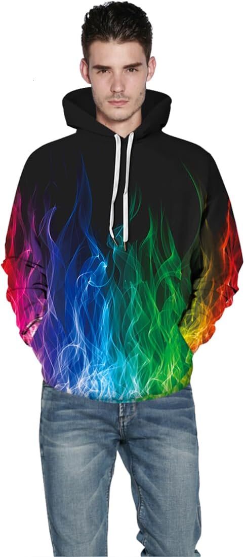 Hoodie for Mens Womens Mens Hoodie 3D Printed Pullover Hooded Sweatshirt Cool Outfits With Pockets Graphic