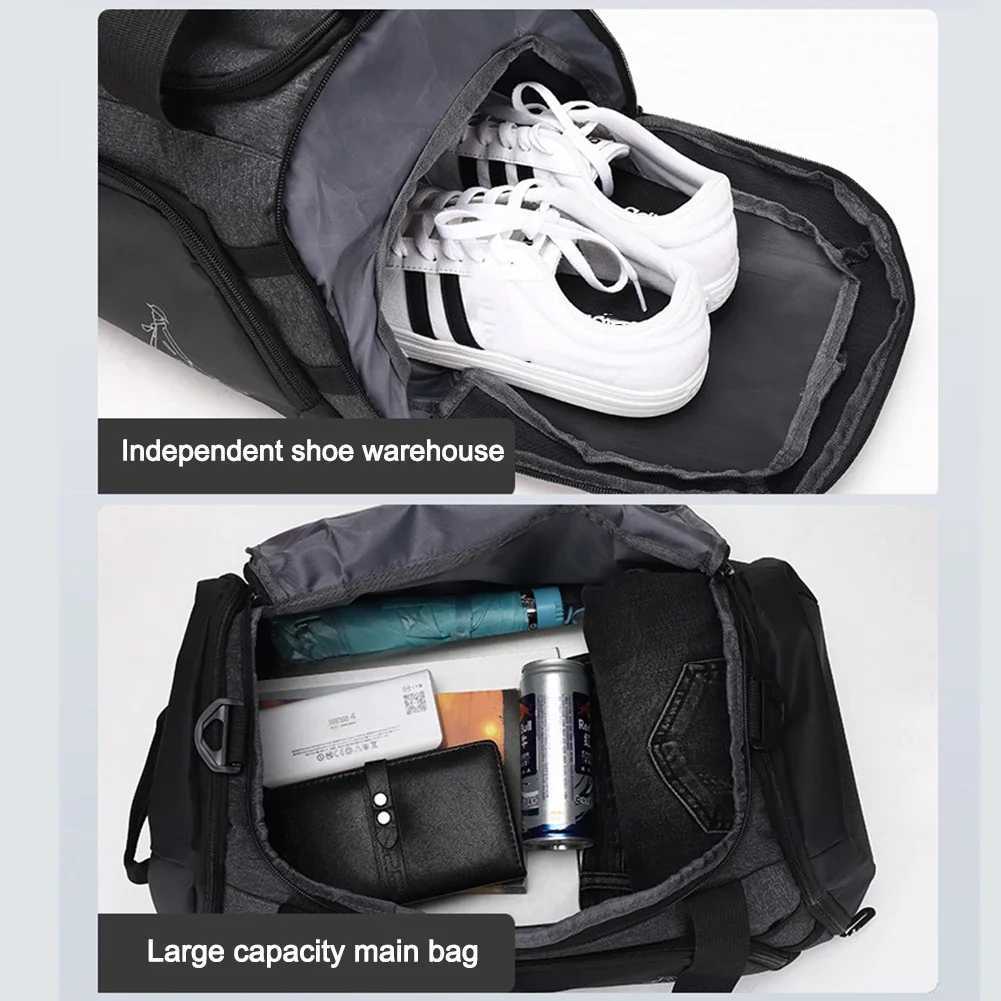 Waterproof Nylon Gym Bags Outdoor Yoga Sports Training Handbag Men Women Fitn Travel Storage Sport Bags Dry Wet SeparationXJ241106