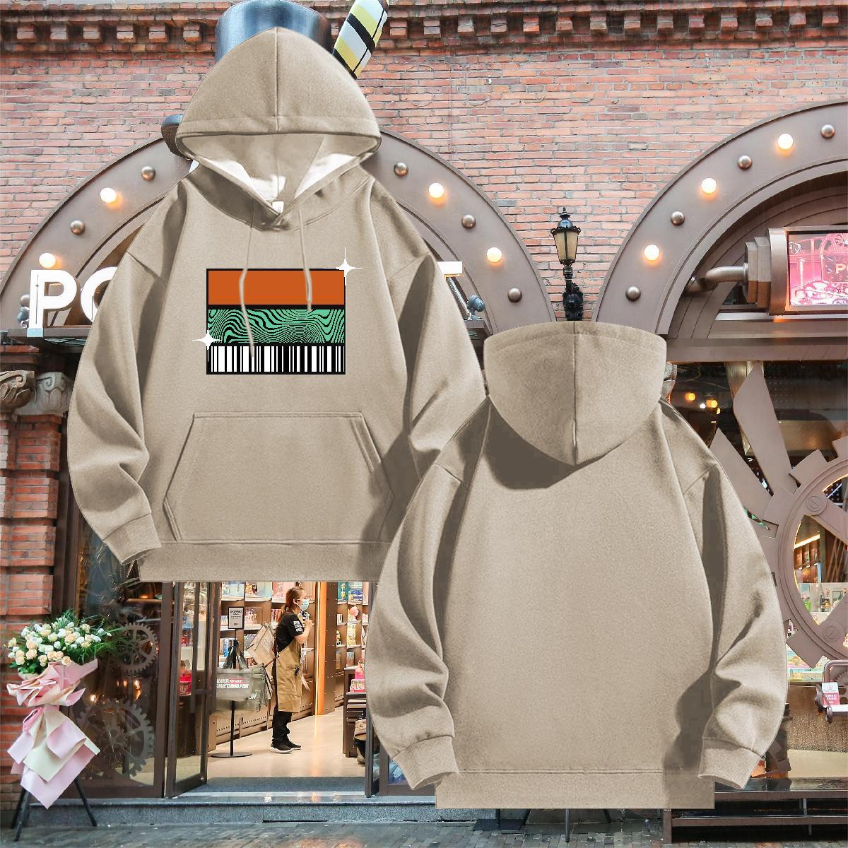 Fashion Hoodie Breathable Soft TOP Quality Men Clothes Hoodie Custom Print Plus Size Tops Pullover Hoodie Street Casual 350g Cotton