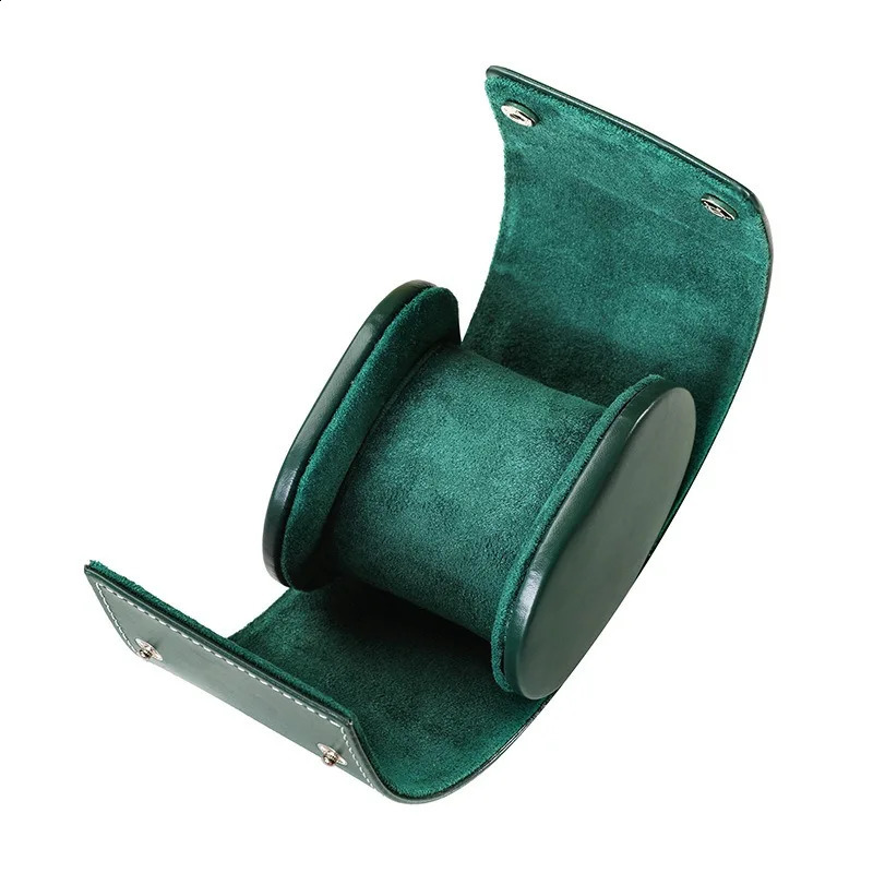 Portable leather case roll personalized storage watch organizer travel watch holder shock resistant surprise box gift packaging 241105