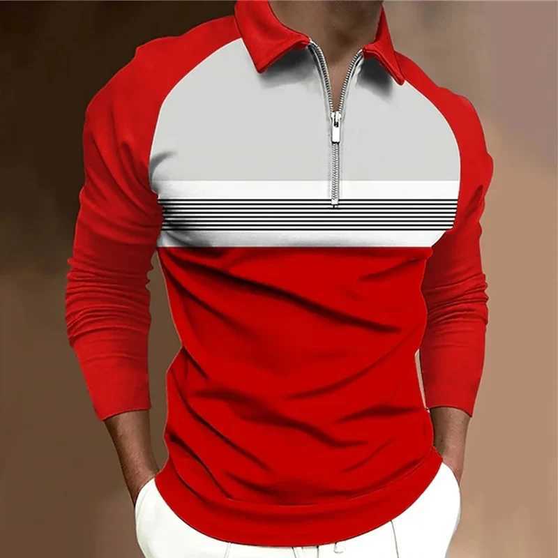 Spring and Autumn Mens New Long Sve Zipper Shirt Mens Business Casual Collar Shirt Top 100% Polyester W241106