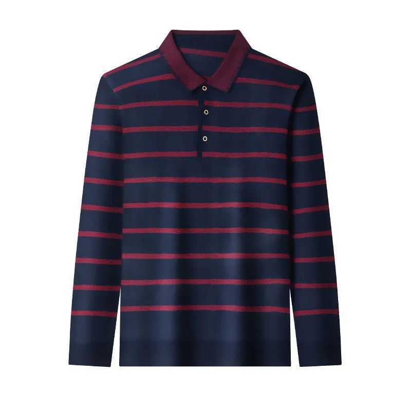 Cotton mens shirt long Sve autumn striped collar shirt mens loose fit shirt Korean clothing top W241106