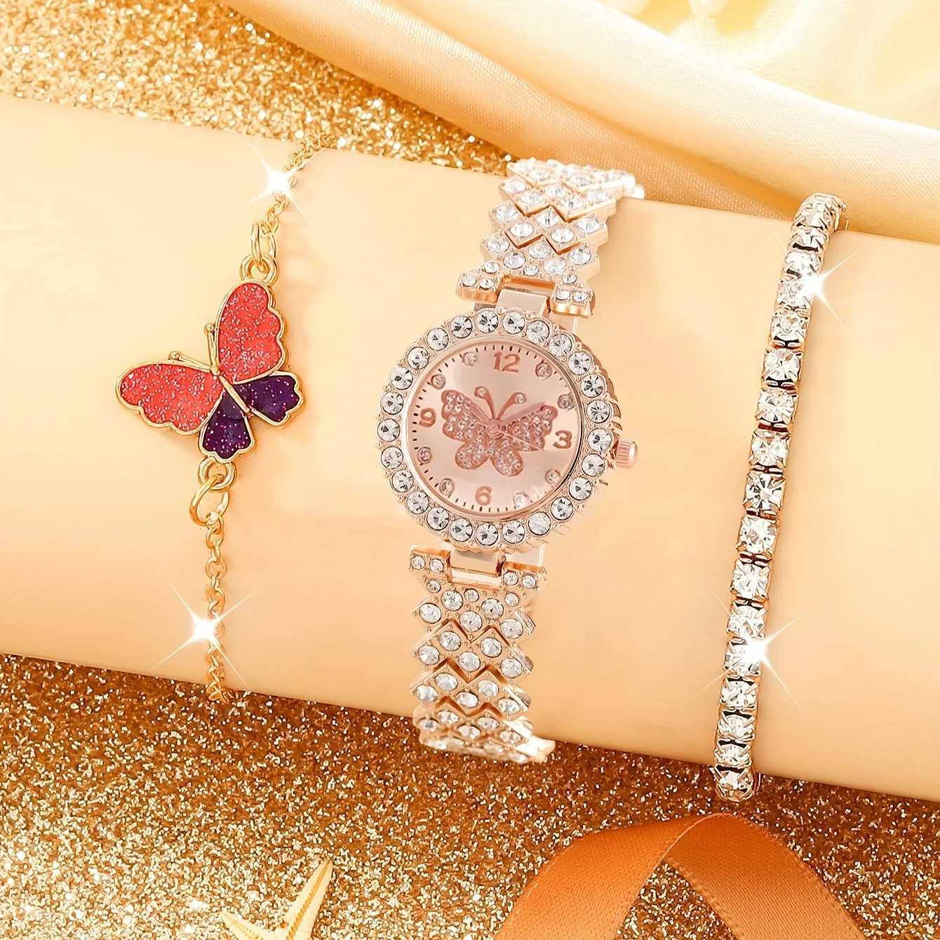 6 rose gold quartz watches for alloy watches jewelry set Ei gift for her M girlfriend X241106