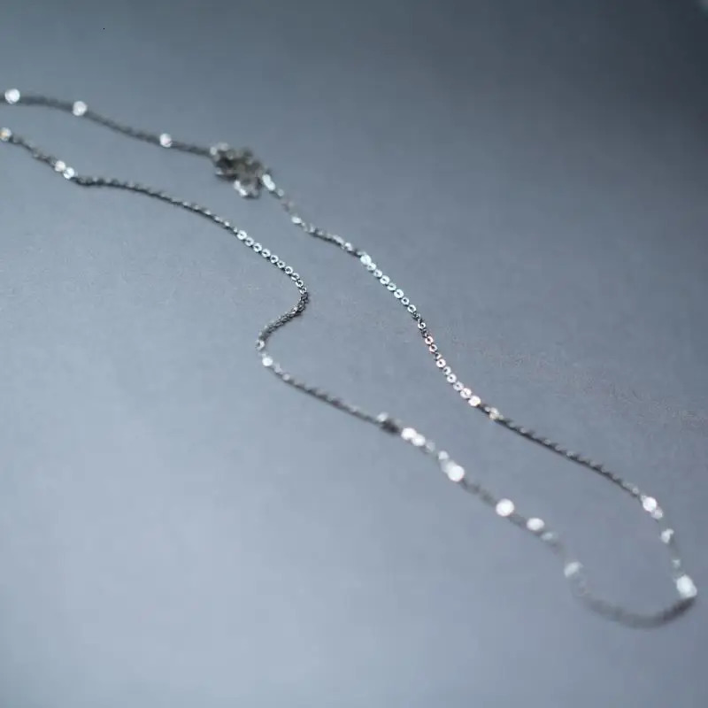 Goldtutu Real 14K pure white gold necklace chain minimal simple style exquisite jewelry Au585 bracelet kj501 241106