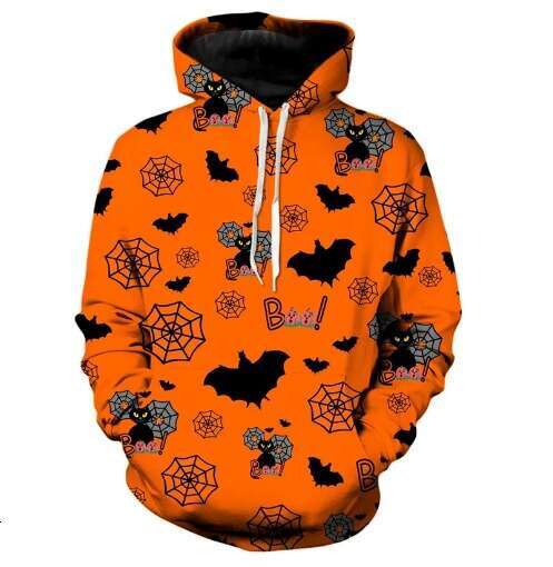 shanshi spider hoodie Halloween Spider Web Men's Casual Hoodie hoodie