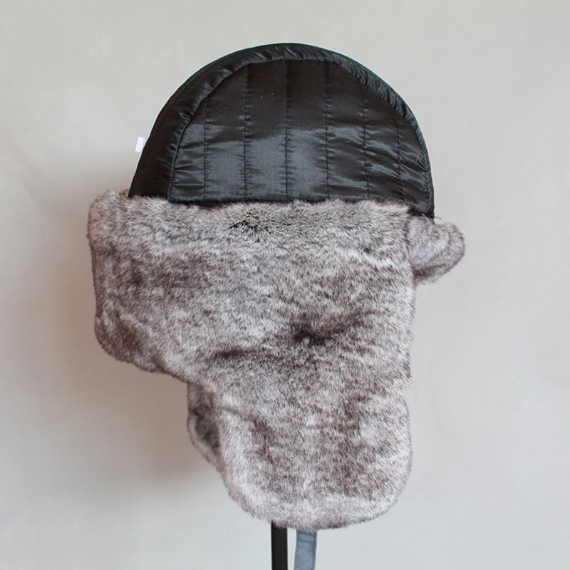 Mens Russian bomber hat winter Ushaka trap hat with earrings womens faux fur childrens snow hat 241106