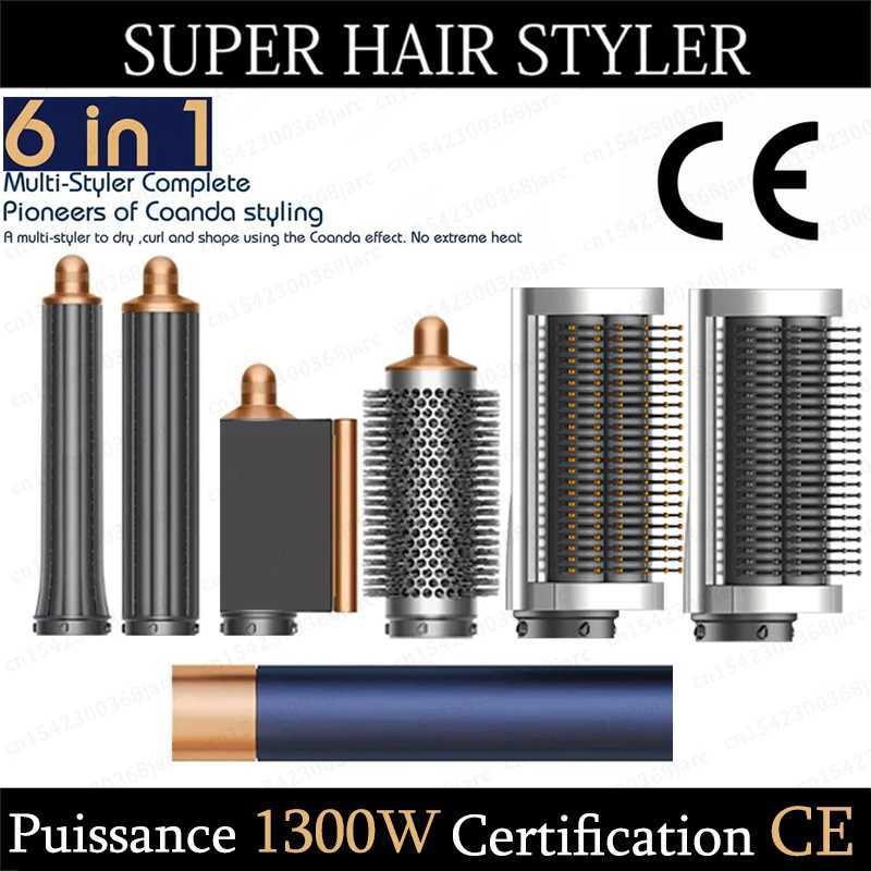 6 in1 Multi Hair Styler Curling Iron Hair Hot Air Brush Curling Barrel Brush Hair Dryer Salon Professional Curly Hair StylerXJ241106