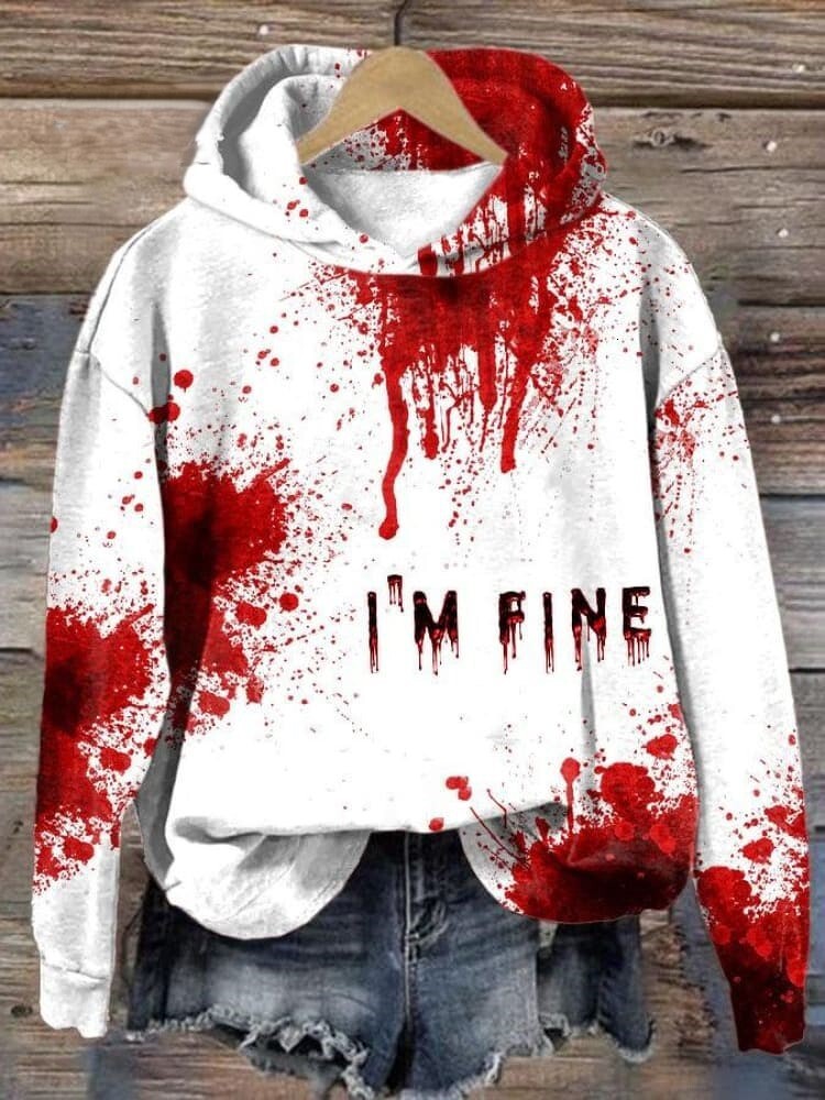Designer's New Halloween Bloody Abstract Hoodie Fashion Hoodie Trendy Long Sleeve