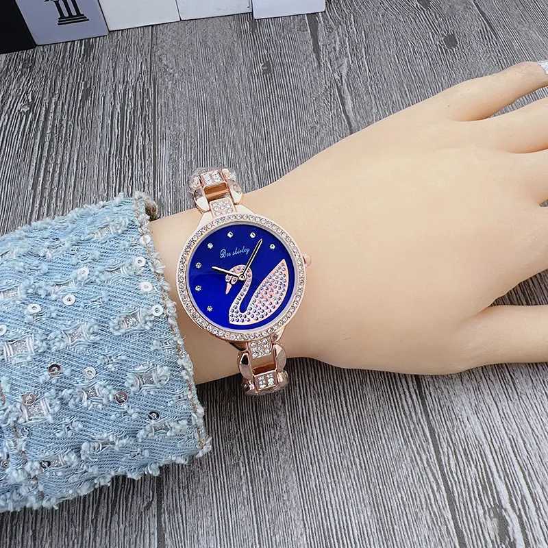 Wens Watch Swan 5pcs Fashion Quartz Watch Bracelet Box Wens Watch Set Jewelry Set Luxury Diamond Birthday Gift 10000 X241106