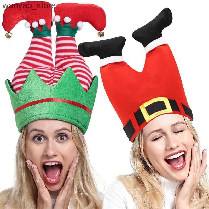 Wide Brim Hats Bucket Hats Interesting Christmas Hats Large Cartoon Santa Claus Joker Lower Body Doll Hats Funny Decorative Christmas Hats L240910