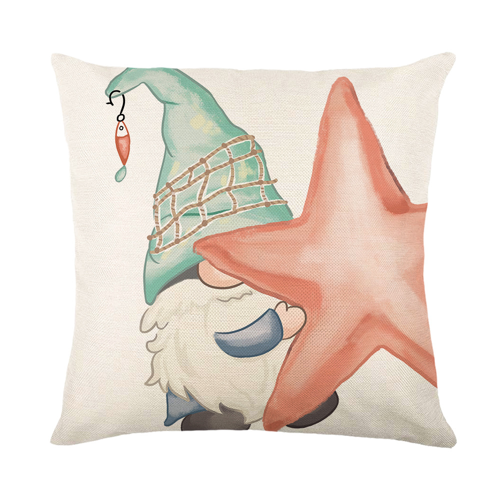 Throw Pillow Cover Ocean Series Pillow Case Letter Linen Cushion Cover 18X18 Inches Set of 4