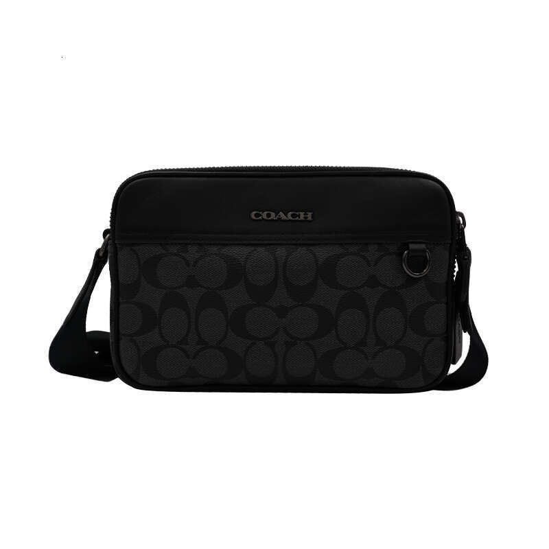 Aolai Small Men's PVC With Leather Shoulder Crossbody Bag C4149