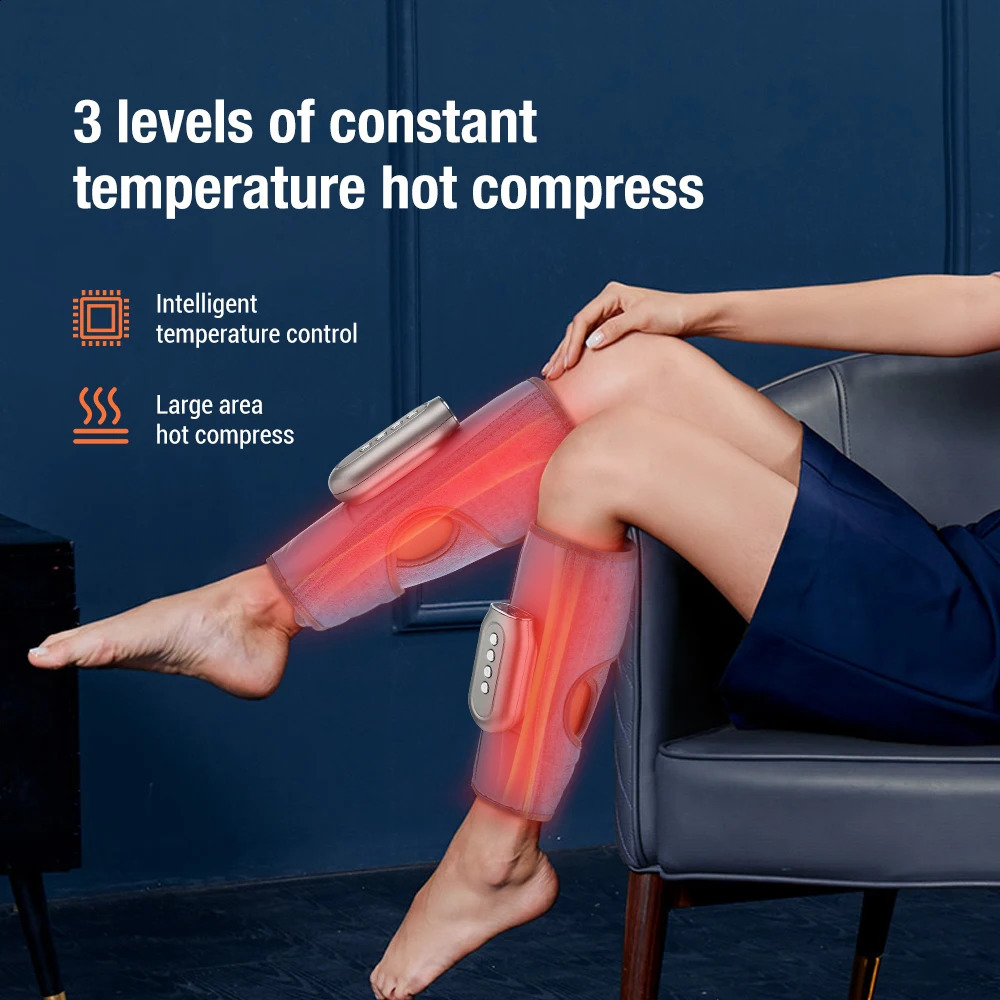 Air pressure foot massager with remote control electrically heated foot massager press kneading foot massager 241105