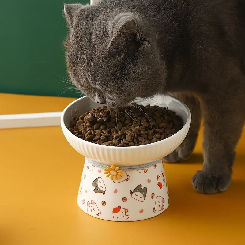 Ceramic Cat Bowl Anti Black Chin Anti Knock Water Bowl Cat Pet Supplies Cat Food Bowl Cat Food Bowl Dog BowlNew Pet FoodUtensils