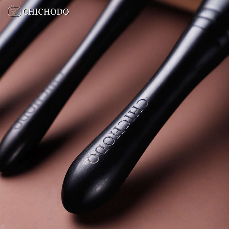 CHICHODO Makeup Brush-Urious Professional Black 11 Ebony Brushes Set-High Level Fox&Goat&Pony&Synthetic Hair Cosmetic Tools