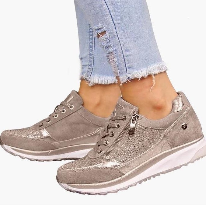 2024 Summer New Thick soled Slope Heel Casual Sports Water Diamond Single Shoes, Large Women's Shoes