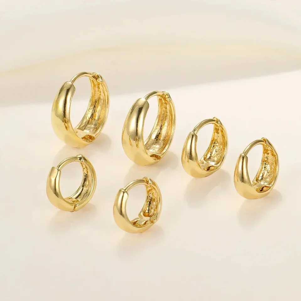 6 pieces/set of stainless steel minimalist hug ring earrings suitable for warm and simple metal ring small earrings neutral punk rock jewelry X241106